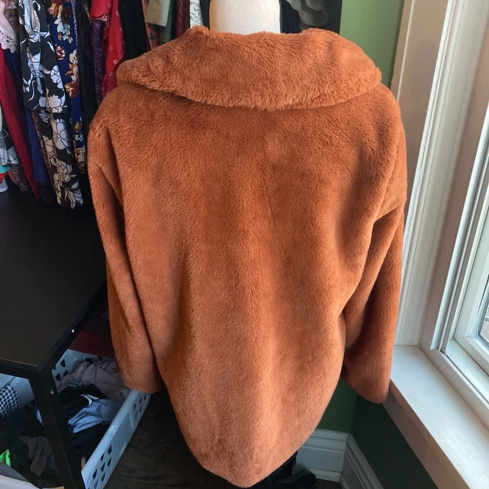 Women's Teddy Jacket in Rust Orange - Picture 5 of 11